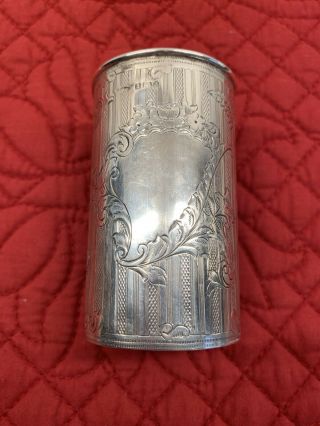 Antique Sterling Silver Perfume Bottle Holder Ornate Design Design Stamped 2