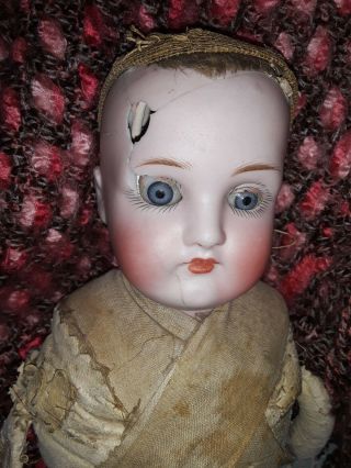 Antique 16 " Bisque Head Kestner 154 Doll Or Restore