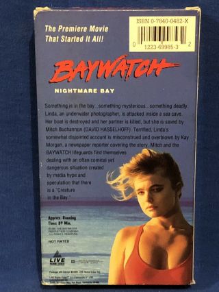 Baywatch - Nightmare Bay VHS “The Premiere Movie That Started It All ” Rare 2