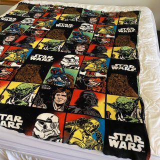 Rare Star Wars - Fleece Throw Blanket - Darth Vader Han Solo Luke Skywalker 3