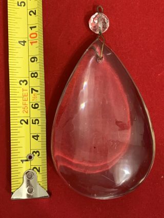 Rare Vintage Faceted Crystal Chandelier Large 4 1/3” Tear Drop Prisms
