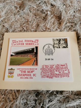 Liverpool Fc Last Match In Front Of The Kop.  First Day Cover.  Rare.  30/04/1994