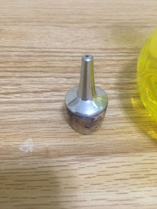 Rare Fenton Topaz Dot Optic Barber Bottle Round with cork top L.  G.  Wright 3