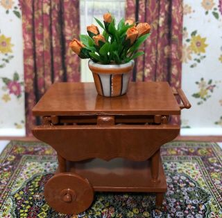 Reliable Rolling Tea Cart Vintage Dollhouse Furniture Renwal Ideal Plastic 1:16