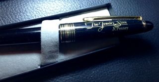 The Jewelry Store Jcpenney Black & Gold Pen W/blue Ink/very Rare
