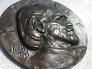 Famous Hungarian Piano Composer Zoltan Kodaly Antique Bronze Medal Medallion