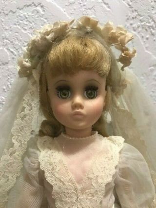 1960s Vintage Madam Alexander Bride Doll 17 " Blonde,  Green Eyes