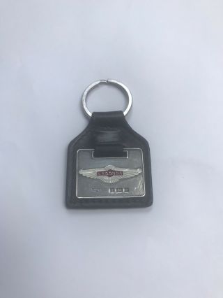 Very Rare Vintage Silver Enamel Aston Martin Lagonda Badge Key Ring Fob