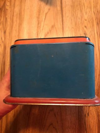 Vintage Wolverine Adding Machine Tin Litho Made in USA Red Blue 1940 ' s,  Rare 3