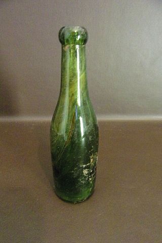 Antique Blob Top Green Glass Bottle
