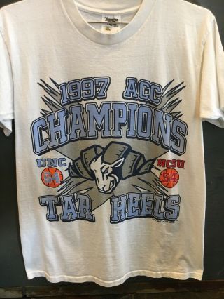 Vintage University Of North Carolina Shirt - Size Large - 1997 Acc Champions