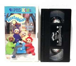 Teletubbies: Funny Day (VHS,  1999) PBS Kids RARE Small White Hard Plastic Clam. 3