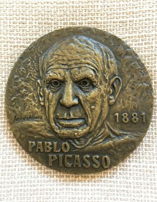 Antique And Rare Bronze Medal Of The Famous Painter Pablo Picasso