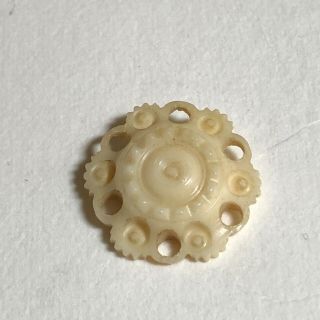Antique 19th Century Pierced - Carved Bovine Bone Gent’s Waistcoat Button