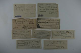Antique 1910 - 1912 Drug Store Pharmacy Receipts From Knoxville,  Tennessee Tn