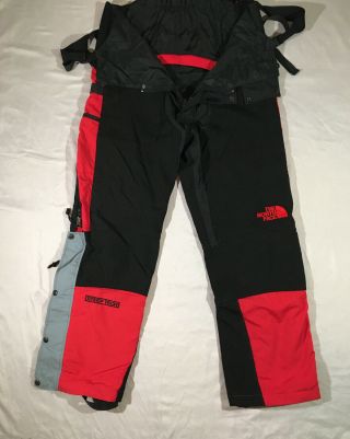 The North Face Steep Tech Overall Snow Pants Sz Mens Medium Rare Red Black Gray