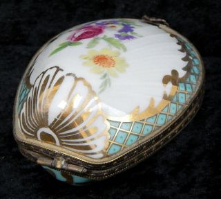 Antique Victorian French porcelain Limoges trinket box clam shell 2