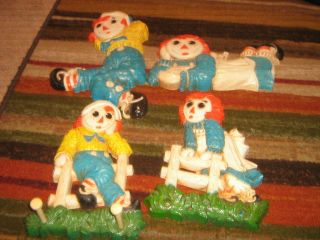 Vintage 1977 Raggedy Ann & Andy Hook Hanger Decorations,  Bobbs - Merrill Company
