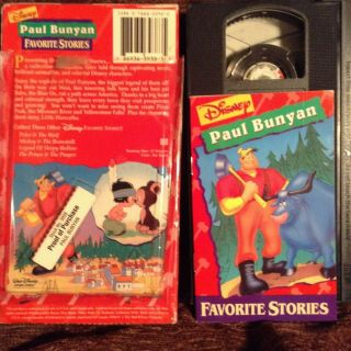 Very Rare VHS Disneys Favorite Stories Paul Bunyan Little Hiawatha,  StoryBook 3