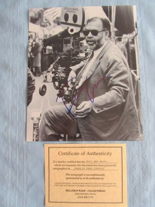 Rare Signed W/coa Francis Ford Coppola 8x10 B&w Photo