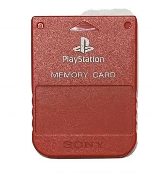 Official Sony Playstation 1 Memory Card Scph - 1020 Solid Red Rare