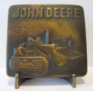 Rare John Deere Crawler Tractor Bulldozer Brass Belt Buckle Gem Jd Dozer Old