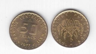 Mali – Rare 50 Francs Unc Coin 1977 Year Km 9 Fao