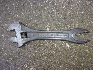 Antique Vtg Combo Adustable Aligator Wrench Tool 8 "