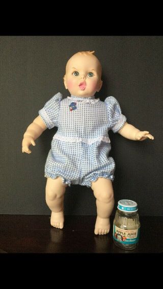 Gerber Baby Doll 18” Circa 1979 - 1985,  Vinyl,  Moving Eyes,  Handmade Clothes.