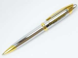Rare Sleek Silver & Gold Augmenten Drug Rep Pharmaceutical Metal Twist Pen