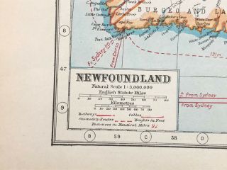 Vintage Map 1920,  Newfoundland / Inset of St.  Johns - Harmsworth ' s Atlas A3BK3 2