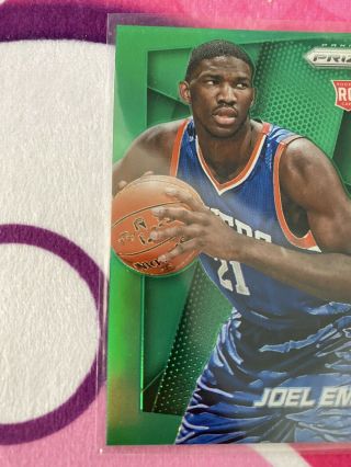 Joel Embiid Rookie Card No.  253 Ultra Rare Green Prizm Refractor 76ers NBA 3