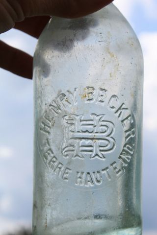 Henry Becker Terre Haute Indiana Ind In Hutchinson Hutch Bottle R.  G.  Co.  Rare
