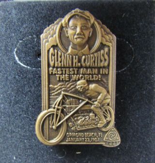 Vtg Glenn Curtiss Lapel Pin Motorcycle Ama 1997 Indian Case Mc Rare Vg,