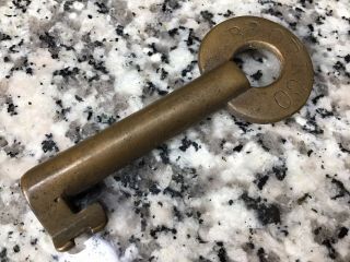 Antique Vintage Brass B&o Railroad Lock Opener Key