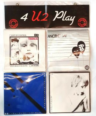 4 U2 Play Black Vinyl 4 - 7 " Singles Plus Clear Sleeve Rare Ltd Edition