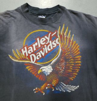Vtg 80s Harley Davidson Eagle Richmond Virginia Motorcycle T - Shirt Tee Xl Rare