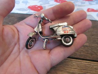 Rare Sterling Silver Miniature Vespa Motor Bike Medusa Oro 925 Spoontiques Usa