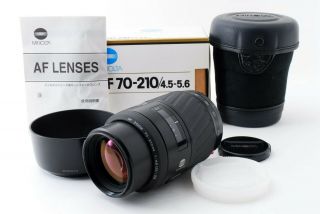 [rare Unused] Minolta Af Zoom 70 - 210mm F/4.  5 - 5.  6 Lens W/hood,  Box Japan 555322