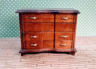 1:12 Vintage Dollhouse Miniature Shackman Chest Of Drawers Wood Bedroom