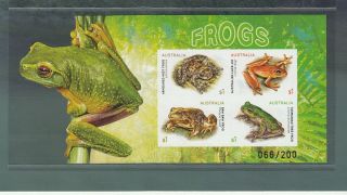 2018 Frogs Special Imperf.  Miniature Sheet.  Lim/edit Of 200.  Muh.  Very Rare
