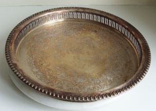 Vintage Webster Wilcox Silver Plate Tray Serving Gallery (brandon Hall)