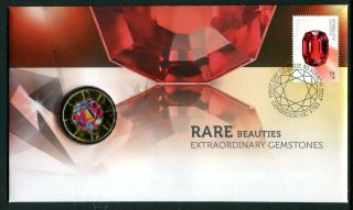 2017 Rare Beauties Extraordinary Gemstones Fdc/pnc With Coloured $1 Coin
