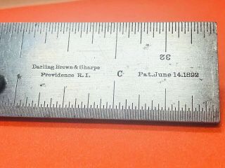Rare Vintage DARLING BROWN & SHARPE 3 - Inch Steel Pocket Slide Caliper Rule.  USA. 2