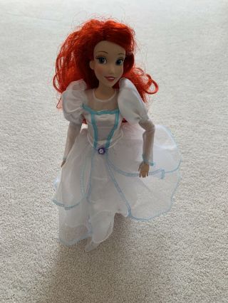 Rare Disney Princess Ariel Little Mermaid Articulated Doll W/ Wedding Dress
