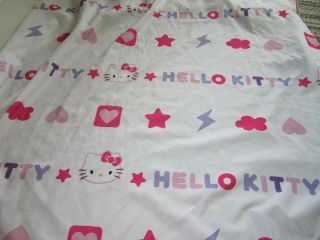 Sanrio Hello Kitty Girls Twin Bed Fitted Sheet White Pink Purple Bedding Linens