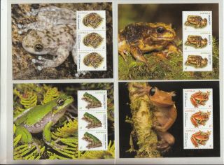 2018 Frogs Special Set Of 4 Miniature Sheets.  Limited/edition Of 200.  Muh.  Rare