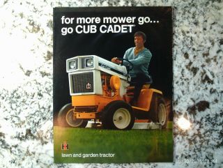 Rare International Cub Cadet Lawn & Garden Tractor Tri - Fold Dealer Brochure