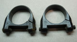 Rare Vintage Brass 7/8 Inch Leupold Adjusto Mount Rings.  Solid Rings No Hinge.
