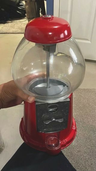 Rare Vintage Red 1985 Carousel Bubble Gum Ball Candy Coin Machine Portable Bank